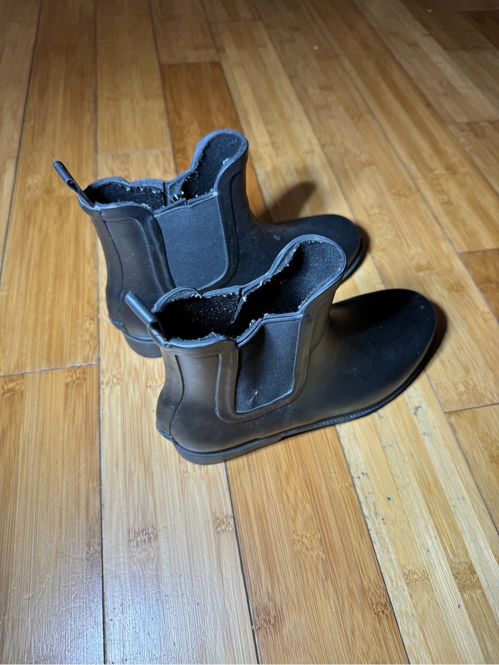 J. Crew Black Chelsea Rain Ankle Boots